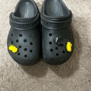 CROCS Kids Black Slippers with Mickey Mouse Charms